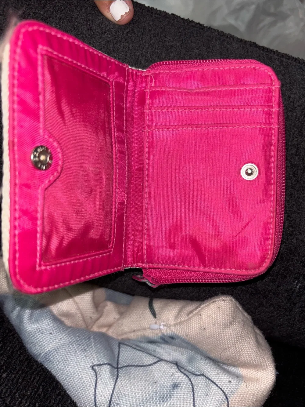 Vintage Disney Lizzie McGuire Pink Wallet Y2K Zip Around Faux Fur Rare